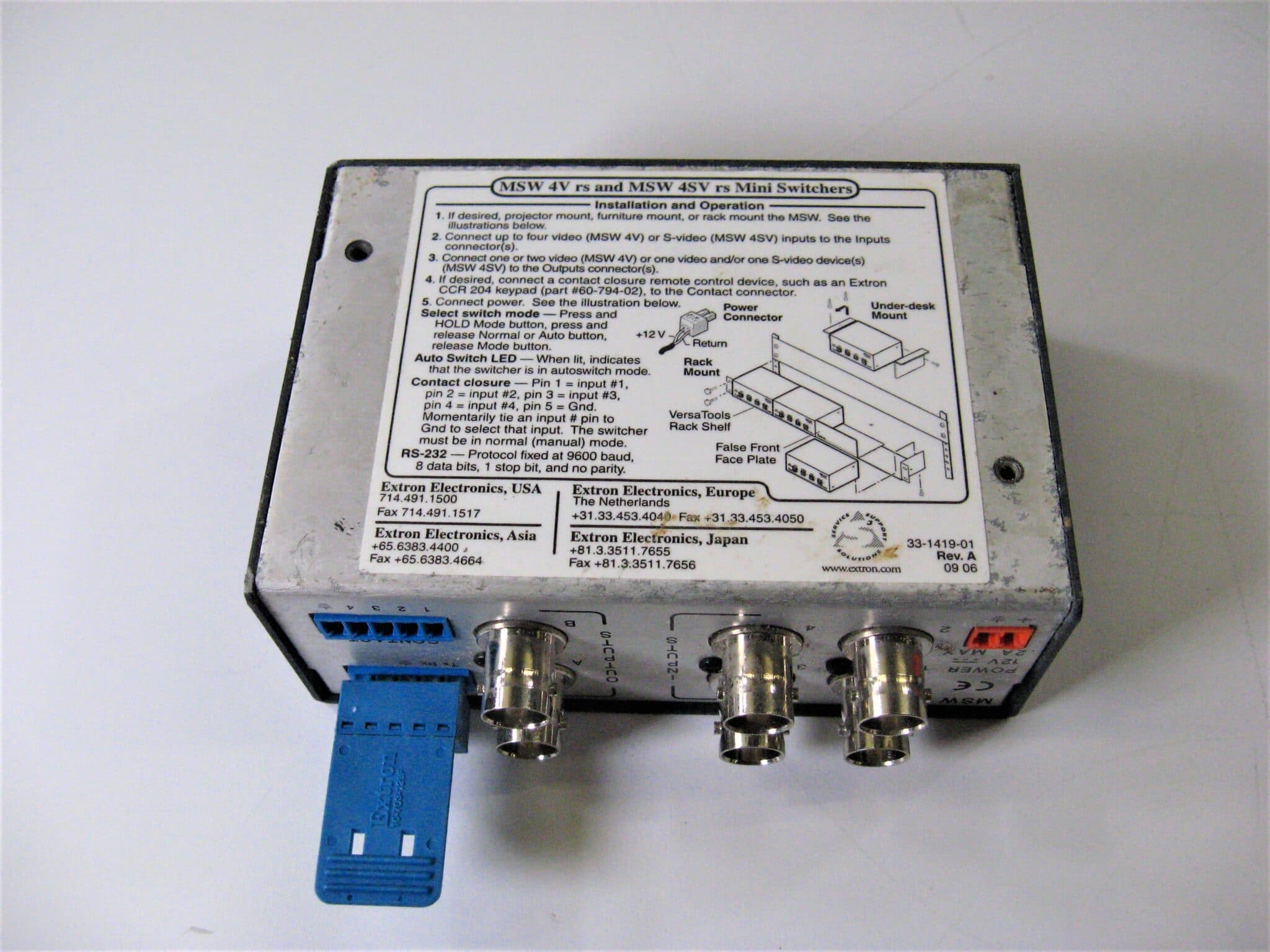 Extron Versa Tools A/V Switcher MSW 4V Good Condition Free US